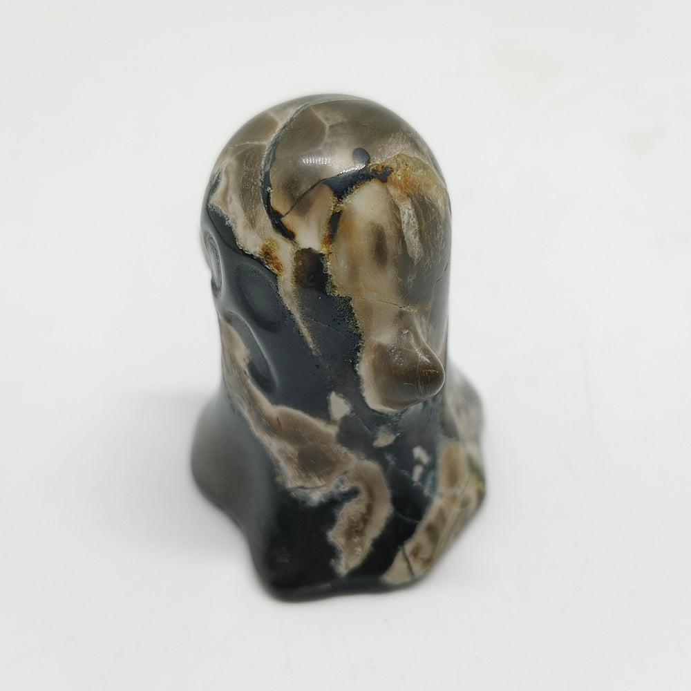 natural volcanic agate ghost carving ornaments healing 84.7g