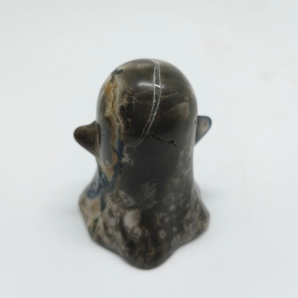 natural volcanic agate ghost carving ornaments healing 84.7g
