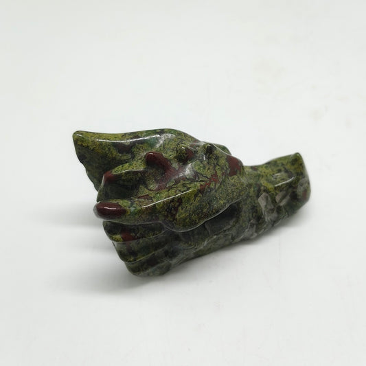 natural dragon blood stone dragon head carving ornaments healing 145g