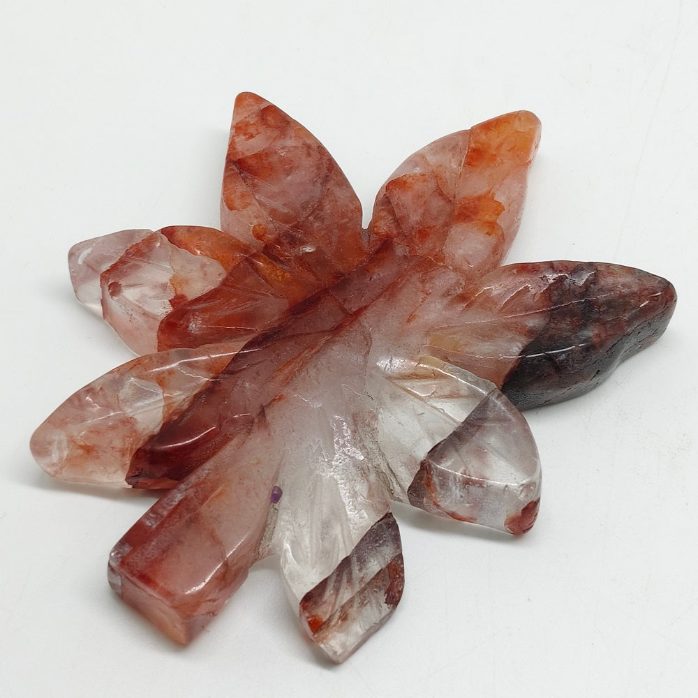 red henatoid maple leaf carving ornaments healing 161.9g