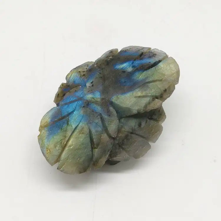 natural labradorite flower carving ornaments healing 95.2g