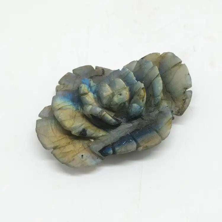 natural labradorite flower carving ornaments healing 61g