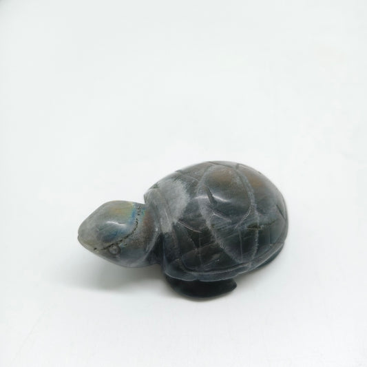 purple flash labradorite turtle carving healing 57.2g