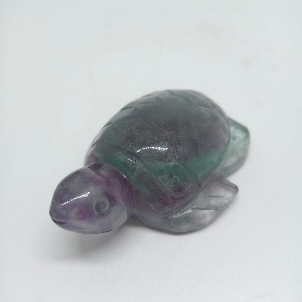 natural fluorite turtle carving ornaments healing 197g