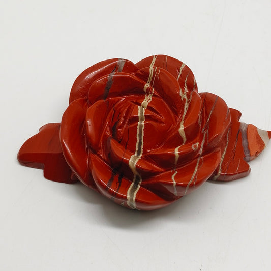 red jasper flower carving ornaments healing 209g