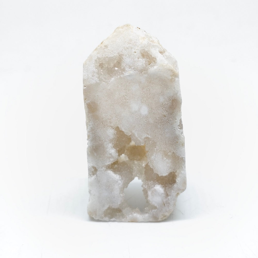 white agate geodo tower ornaments healing 80g