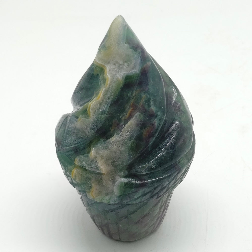 natural fluorite ice cream carving ornaments healing 377.7g