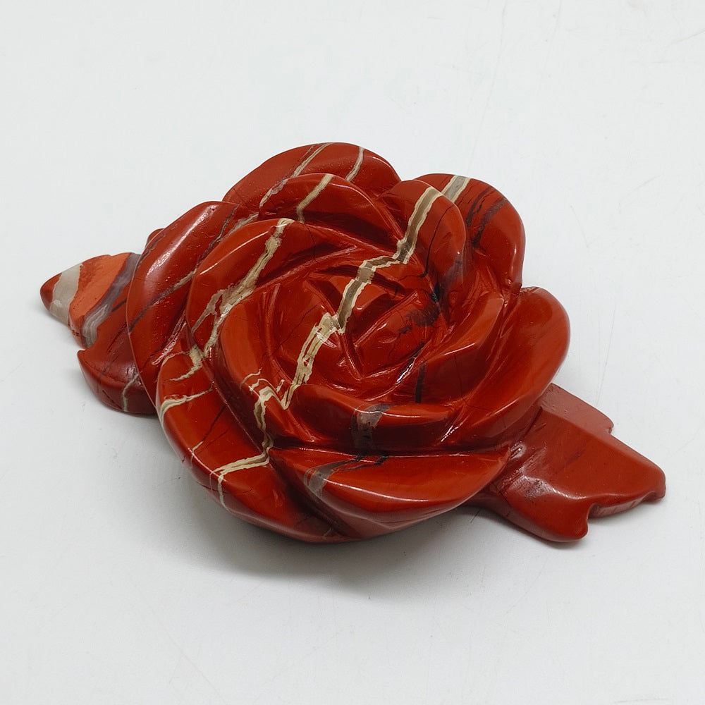 red jasper flower carving ornaments healing 209g