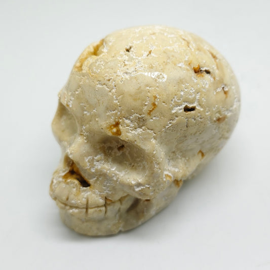 natural silk agate skull carving ornaments healing 535g