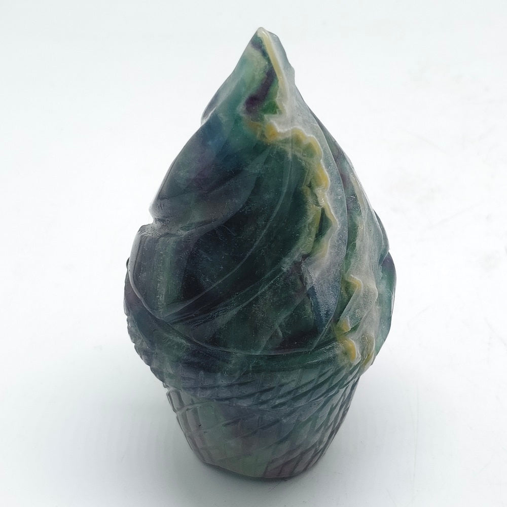 natural fluorite ice cream carving ornaments healing 377.7g