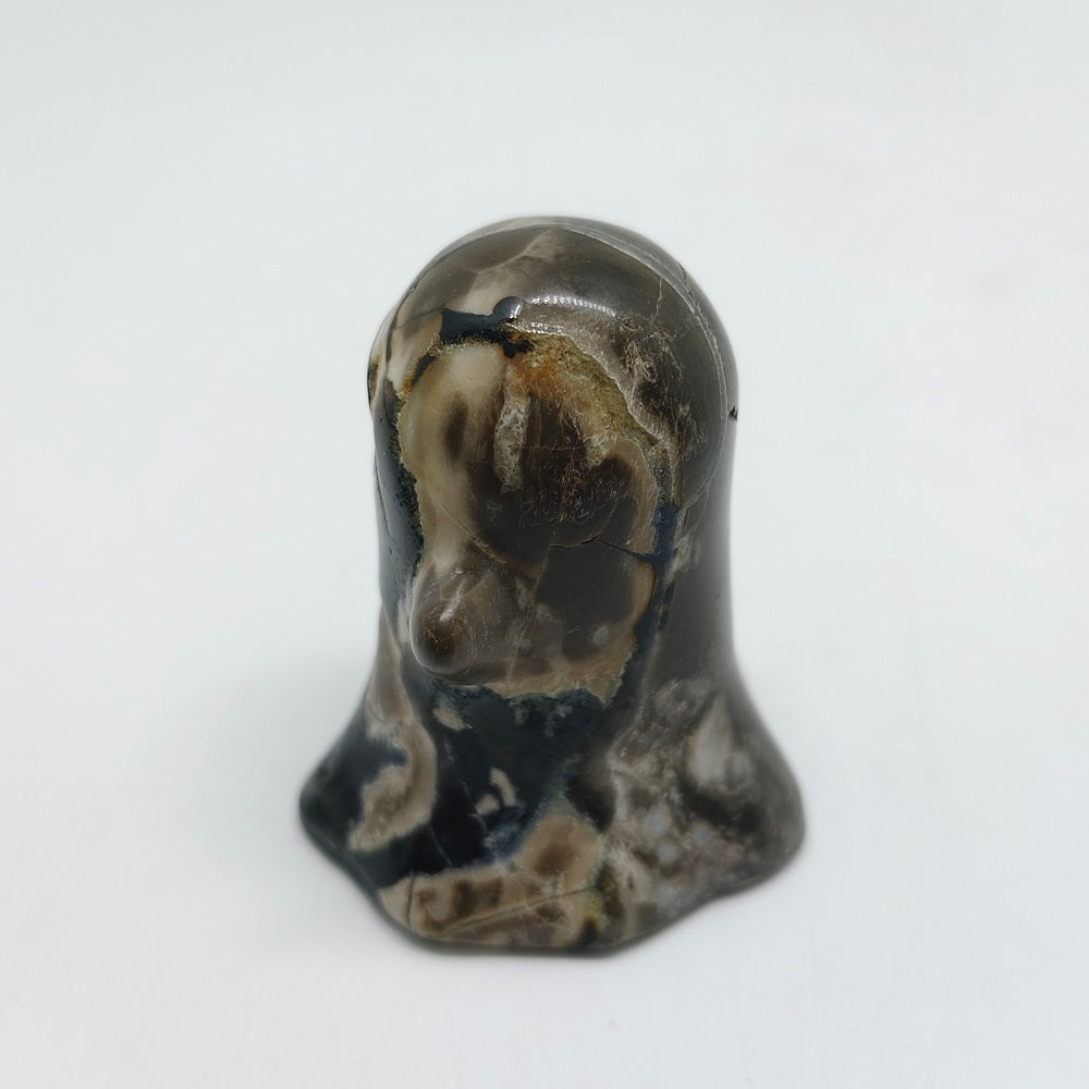 natural volcanic agate ghost carving ornaments healing 84.7g
