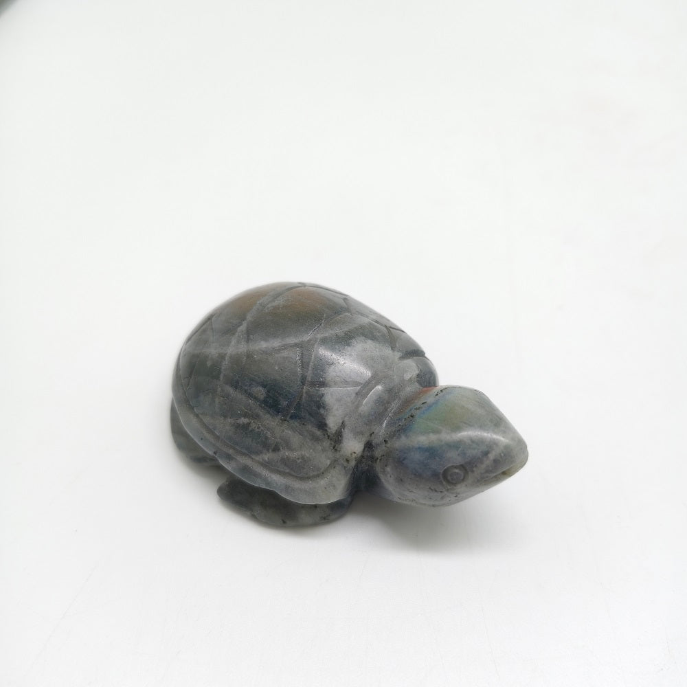 purple flash labradorite turtle carving healing 57.2g