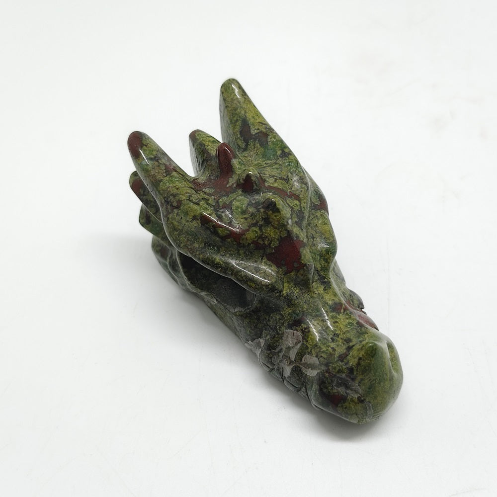 natural dragon blood stone dragon head carving ornaments healing 145g
