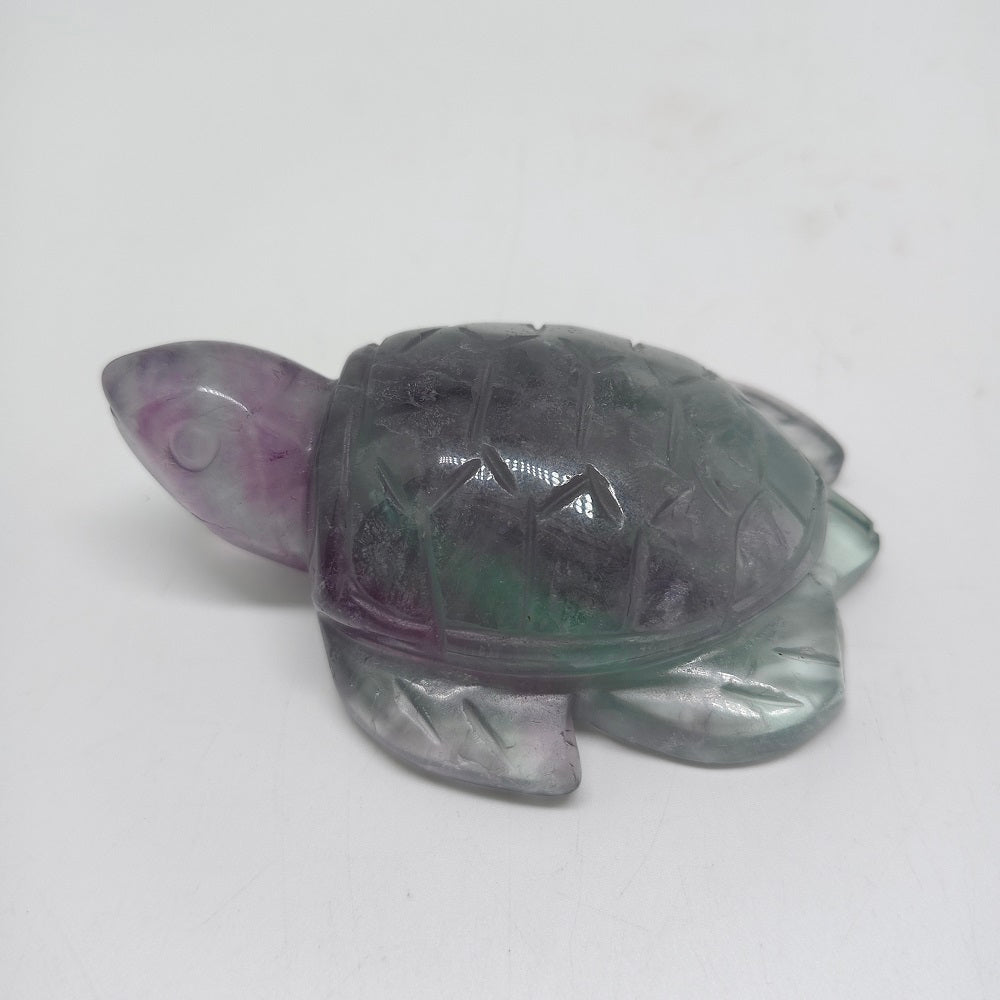 natural fluorite turtle carving ornaments healing 197g