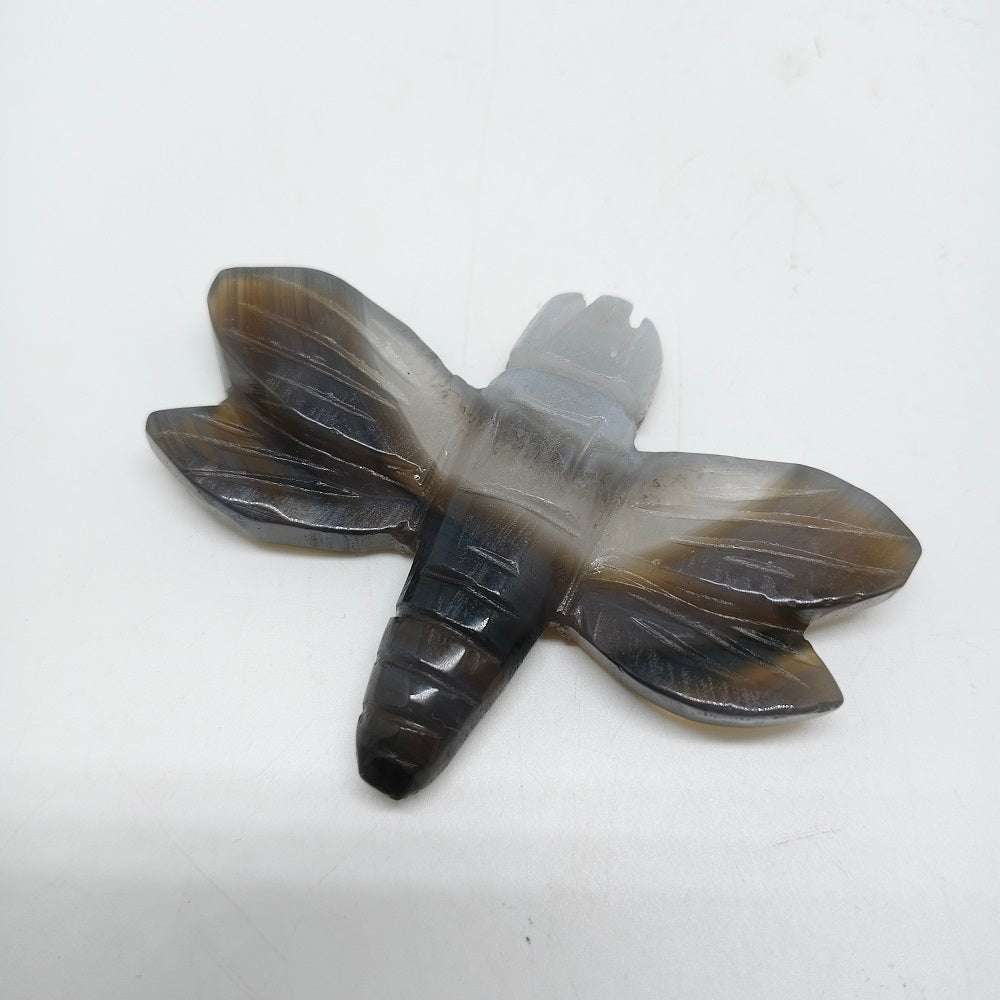 natural agate dragonfly carving ornaments healing