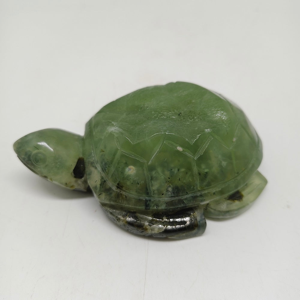 natural prehnite turtle carving ornaments healing 245.8g