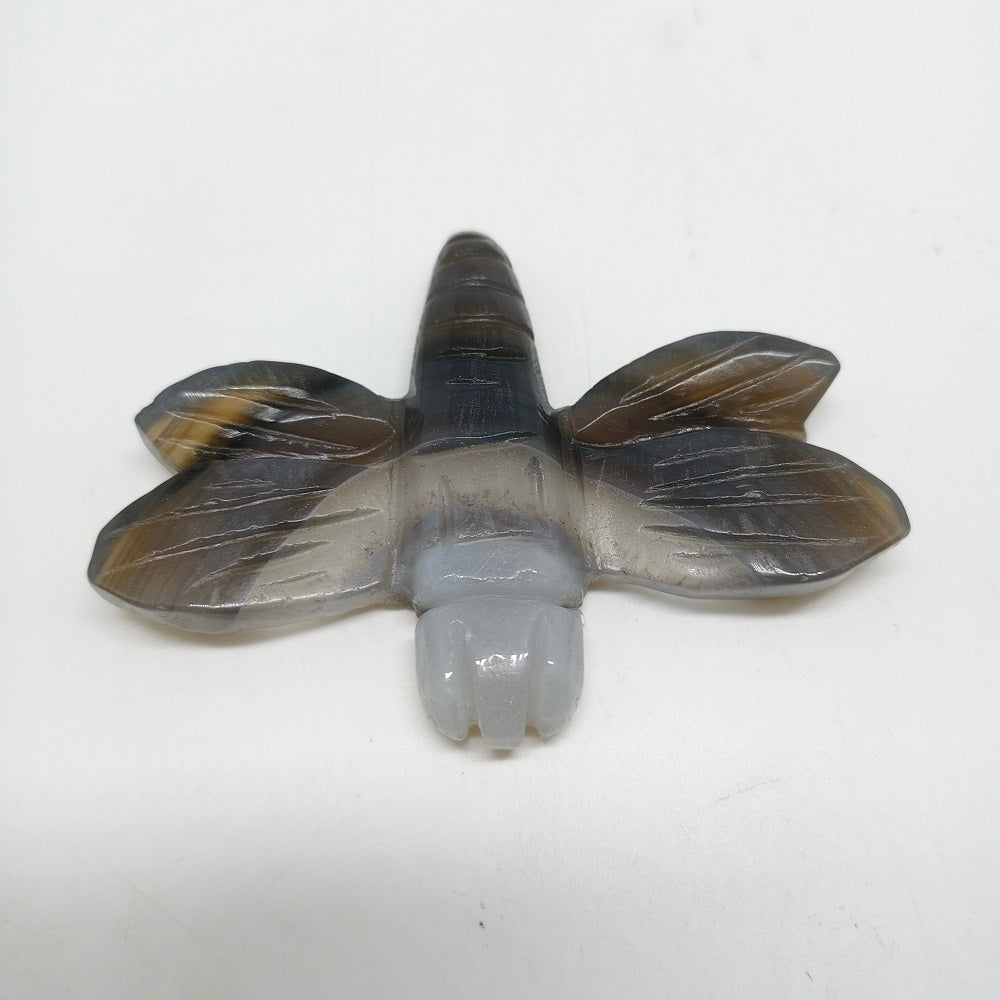 natural agate dragonfly carving ornaments healing