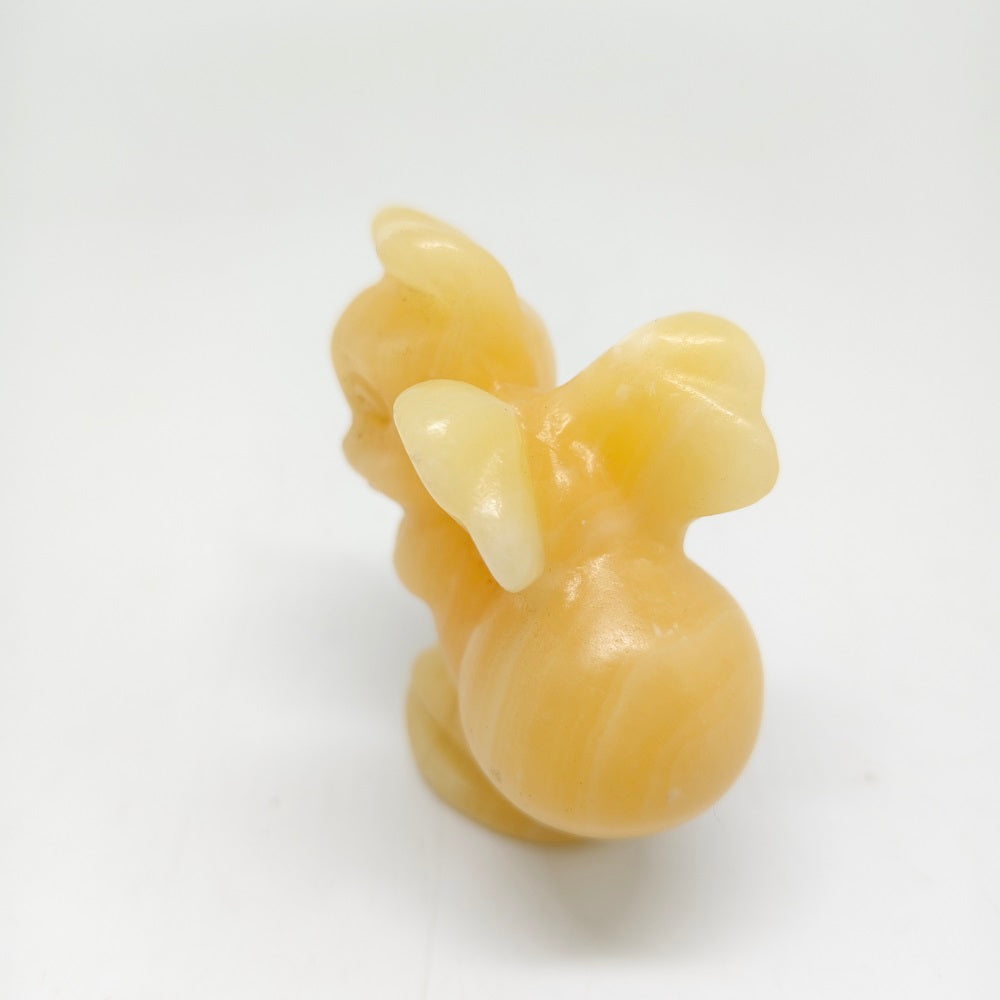 natural yellow calcite bee carving ornaments healing 115.9g