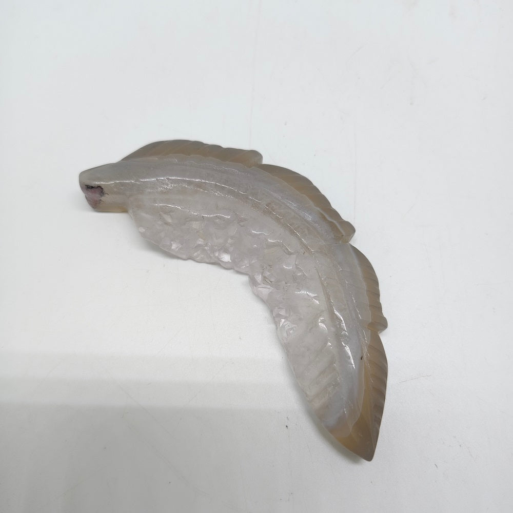 natural agate leaves carving ornaments healing 59.6g