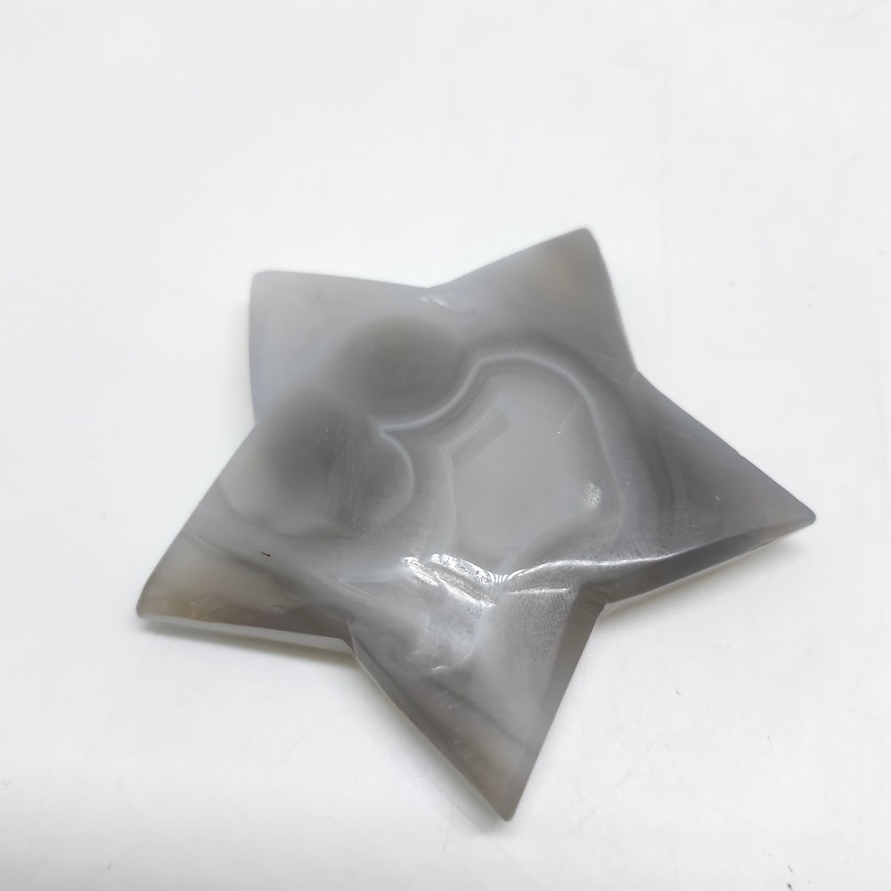 natural agate star carving ornaments healing 88.7g