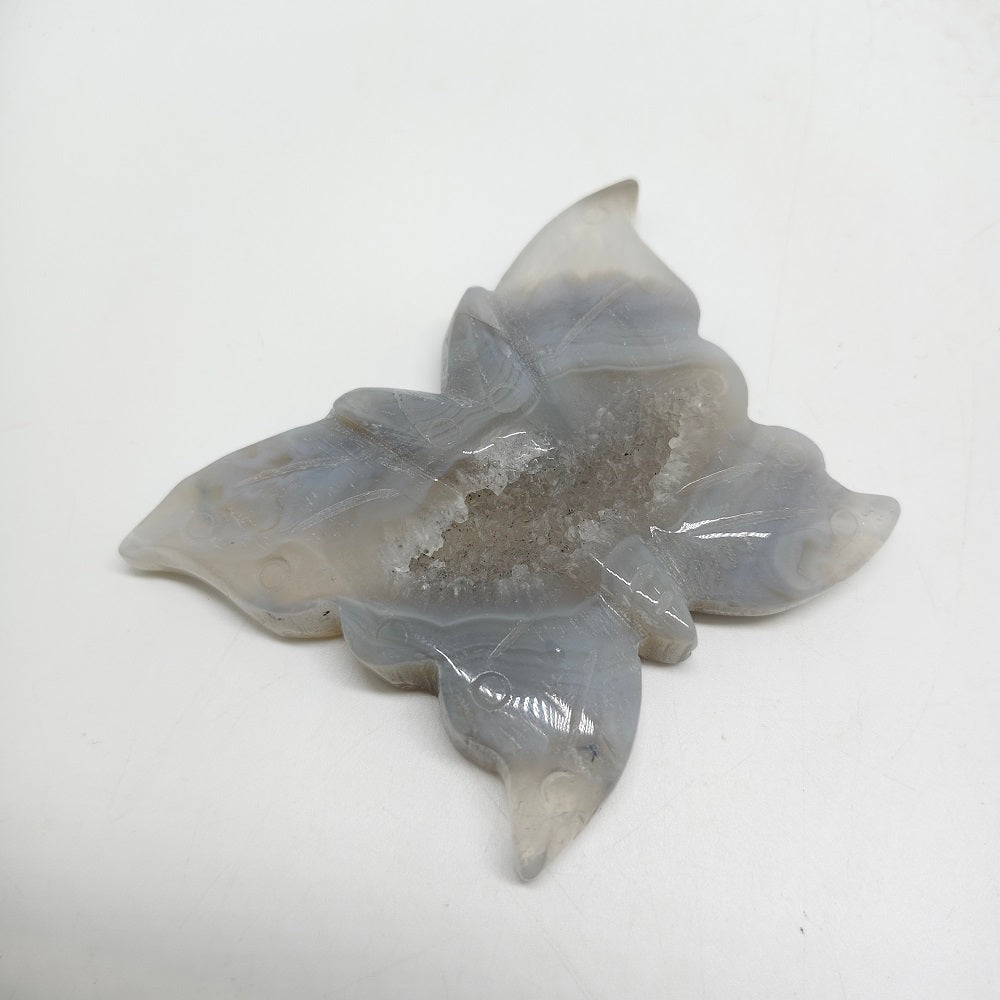 natural agate butterfly carving ornaments healing 107g