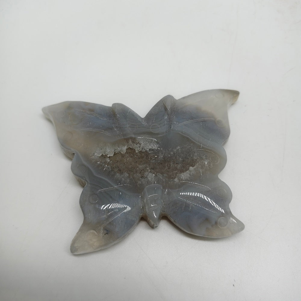 natural agate butterfly carving ornaments healing 107g