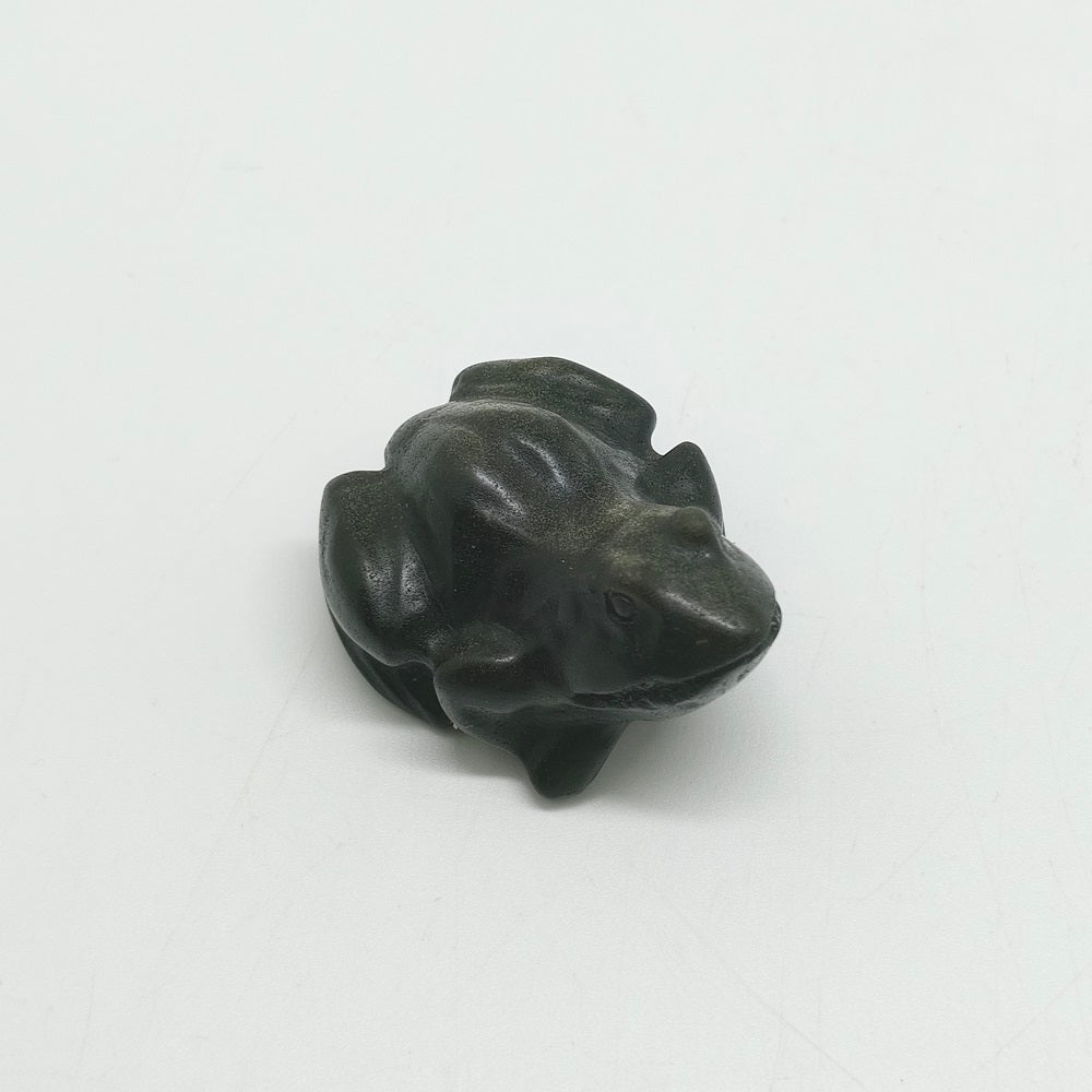 natural golden obsidian frog carving ornaments healing 20.8g