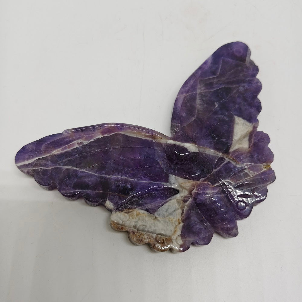 natural amethyst butterfly carving ornaments healing 119.8g