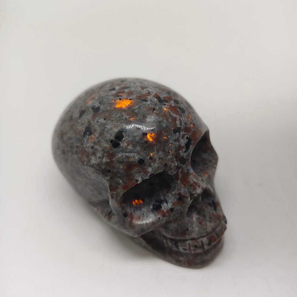 natural yooperlite skull carving ornaments healing 482.8g