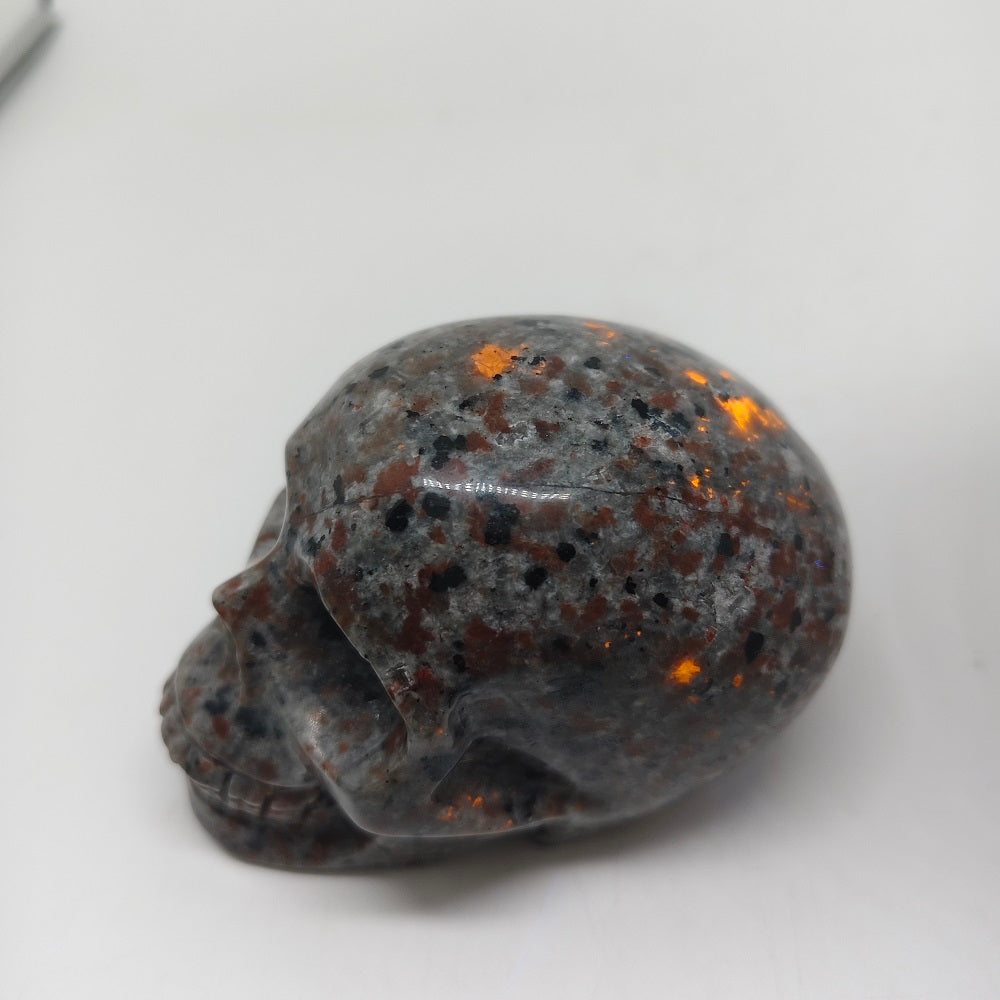 natural yooperlite skull carving ornaments healing 482.8g