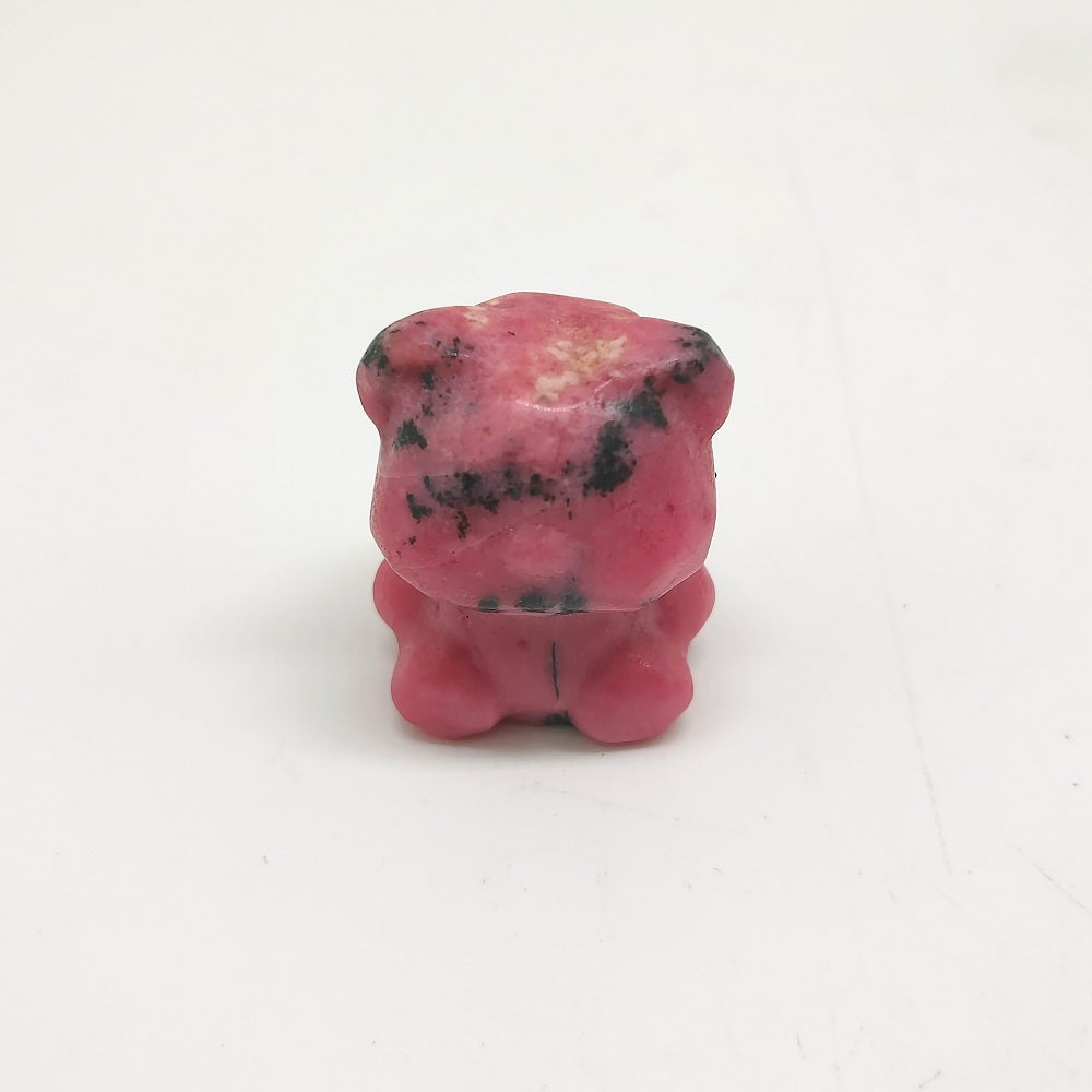 natural rhodonite bear carving ornaments healing 25g