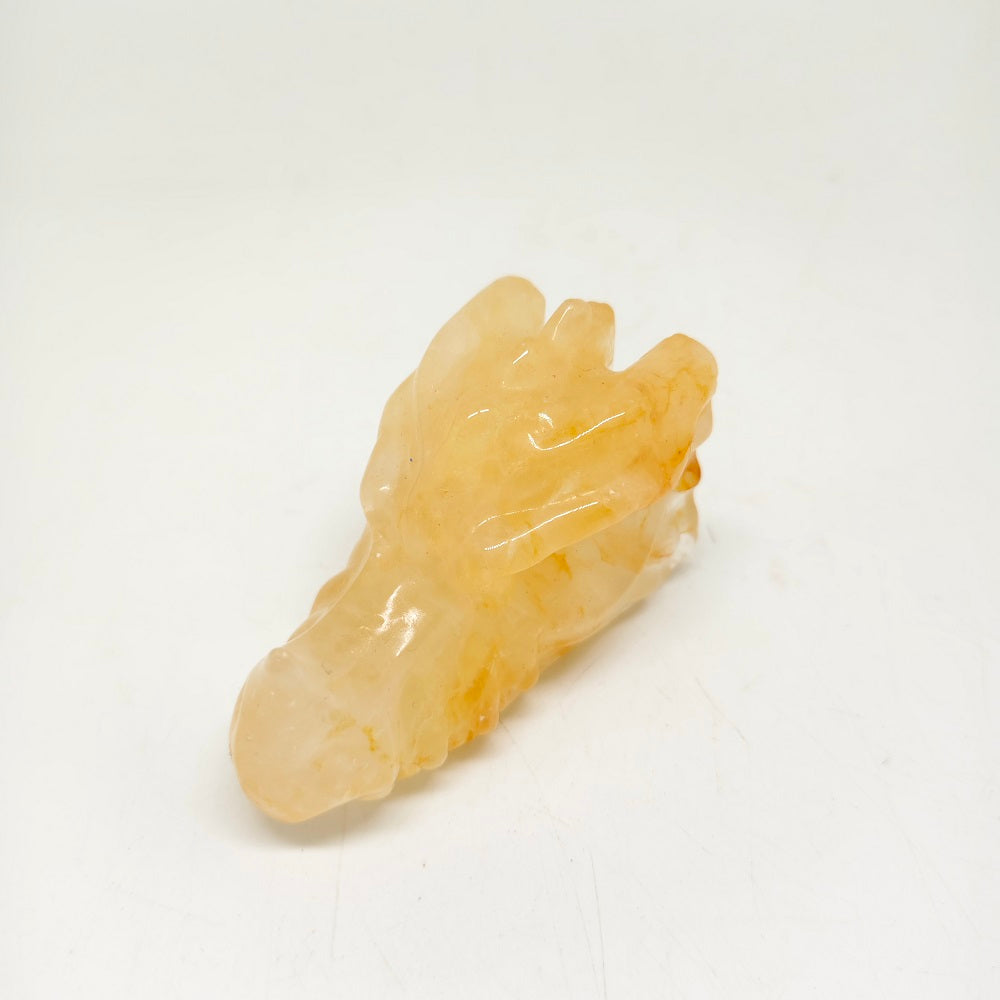 golden healer dragon head carving ornaments healing 123.3g