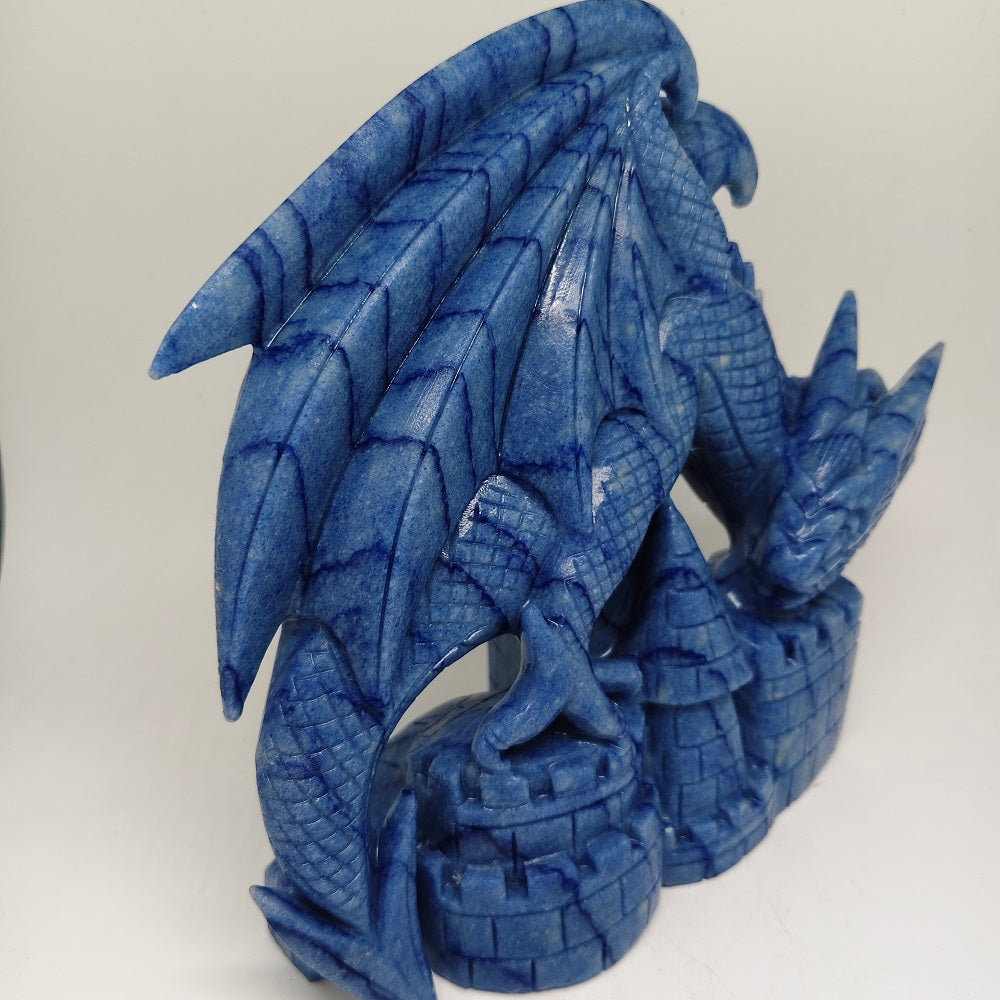 blue aventurine dragon carving ornaments healing 2.56kg