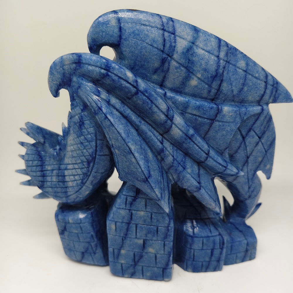 blue aventurine dragon carving ornaments healing 2.56kg