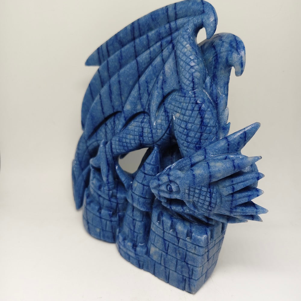 blue aventurine dragon carving ornaments healing 2.56kg