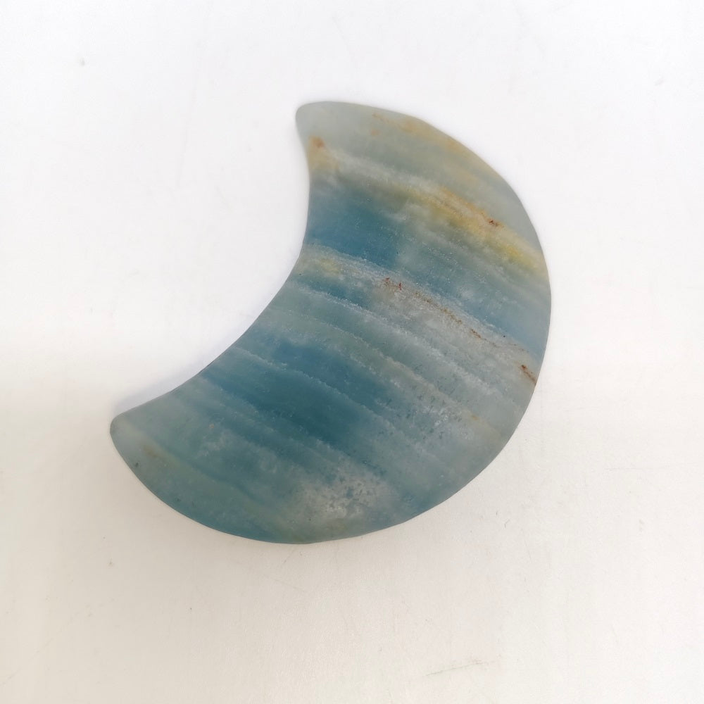 blue onyx moon carving ornaments healing 37.9g