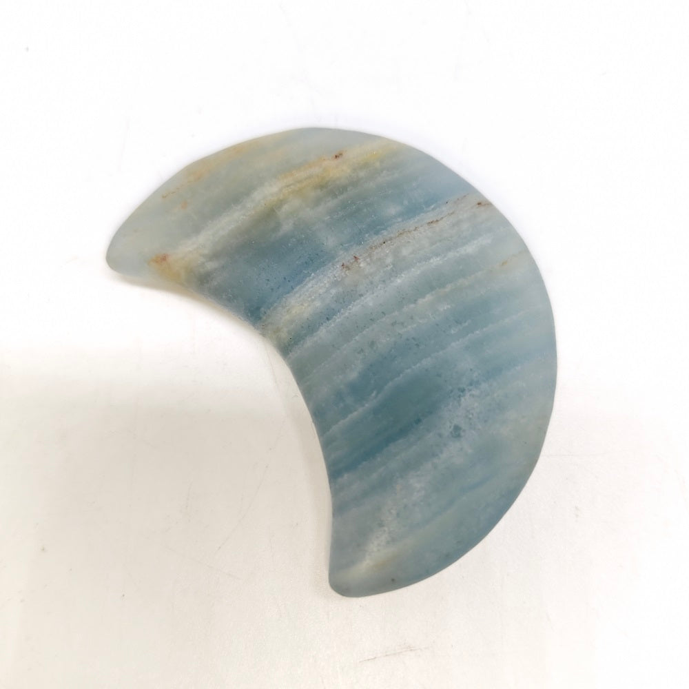 blue onyx moon carving ornaments healing 37.9g