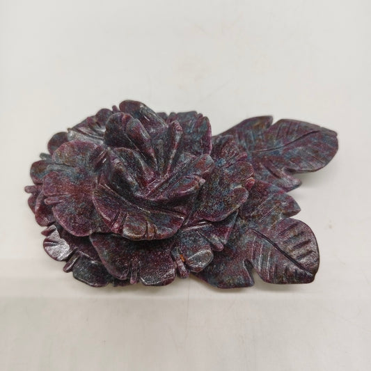 ruby kyhnaite flower carving ornaments healing 312.7g