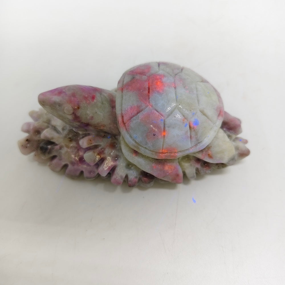purple sodalite turtle carving ornaments healing 227.9g