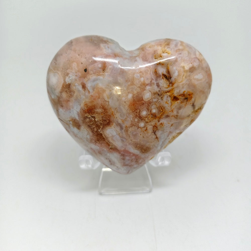 cherry blossom agate heart carving ornaments healing 235.7g