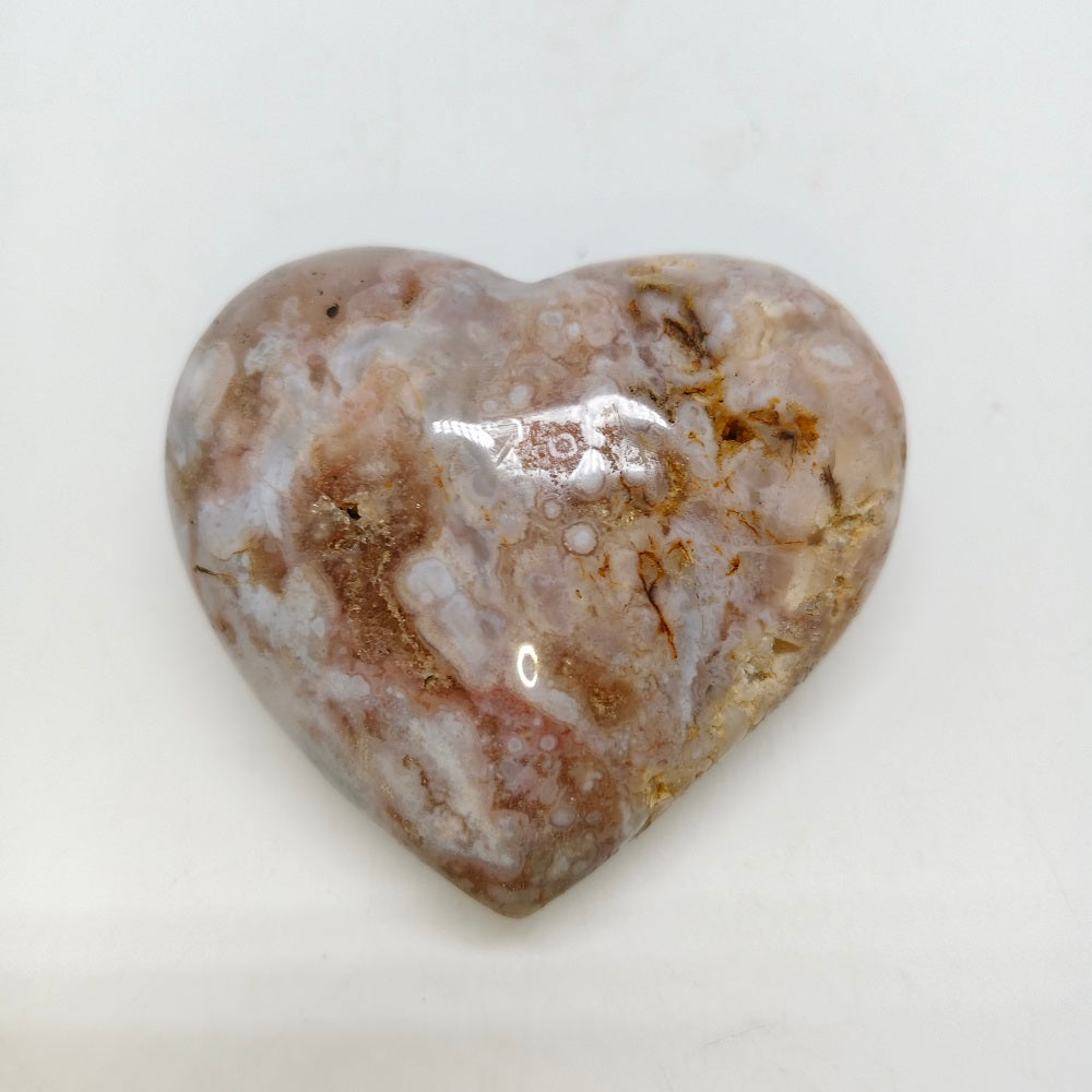 cherry blossom agate heart carving ornaments healing 235.7g