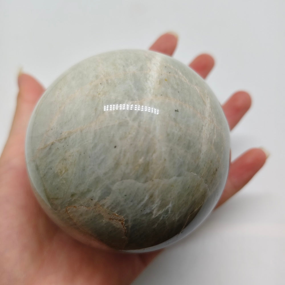 green moonstone sphere ornaments healing 524g