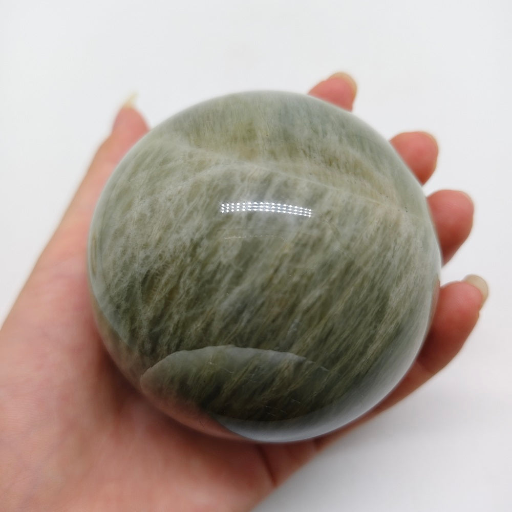 green moonstone sphere ornaments healing 444.6g
