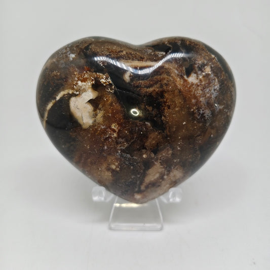 chocolate opal heart carving ornaments healing 337.6g