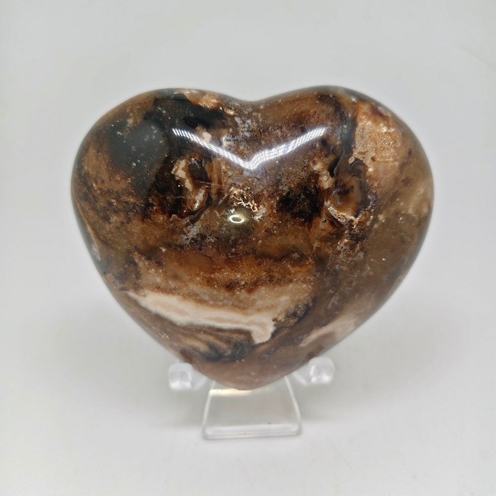 chocolate opal heart carving ornaments healing 337.6g
