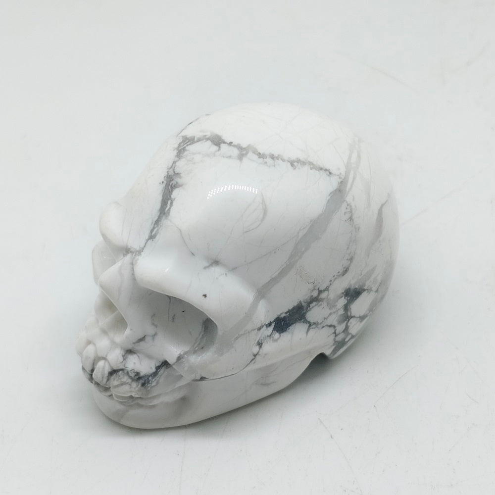 howlite skull carving ornaments healing 109.3g