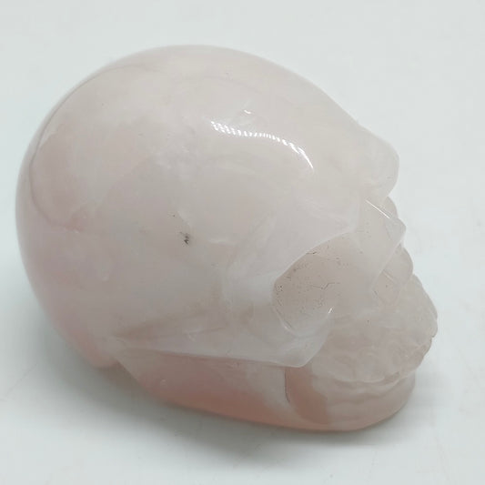 rose quartz skull carving ornaments healing 101g