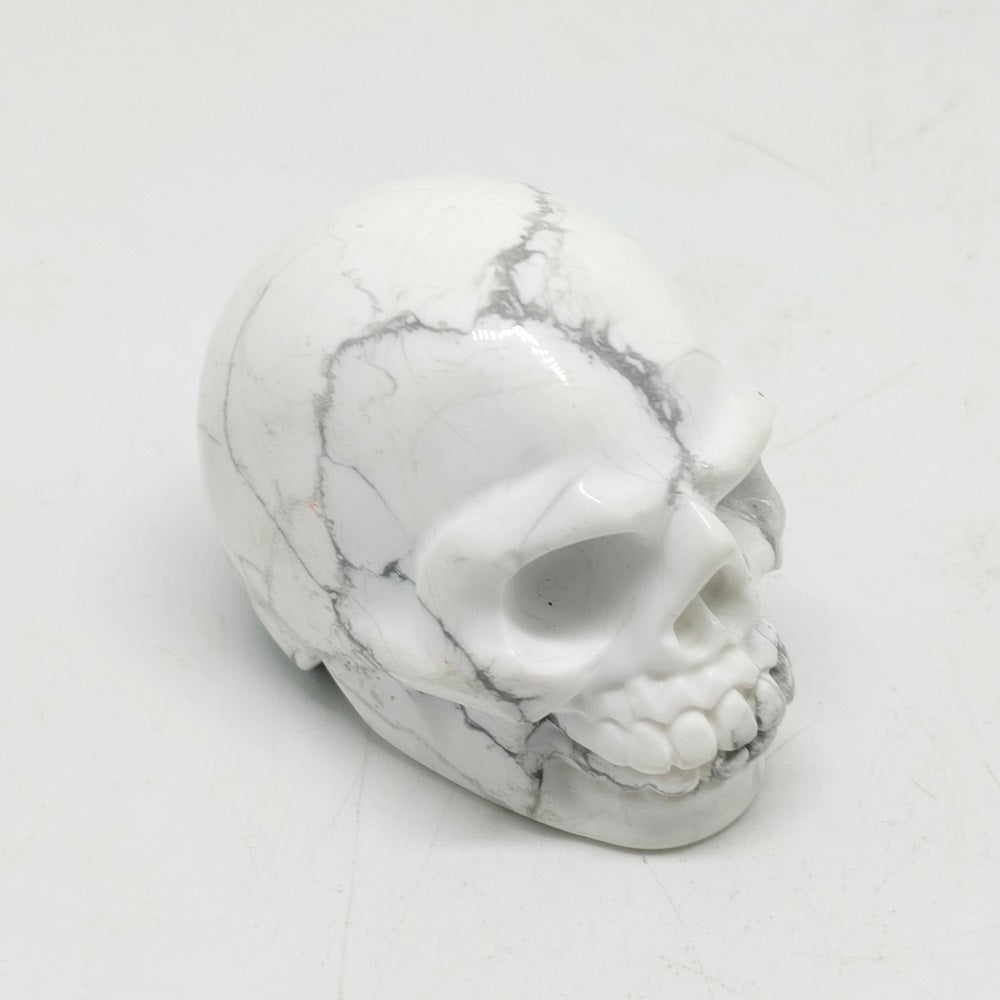 howlite skull carving ornaments healing 109.3g
