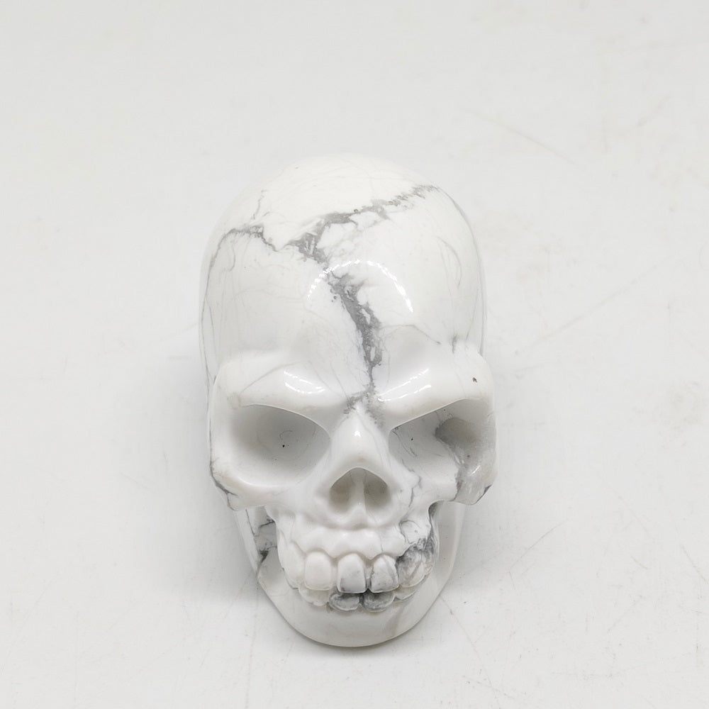 howlite skull carving ornaments healing 109.3g