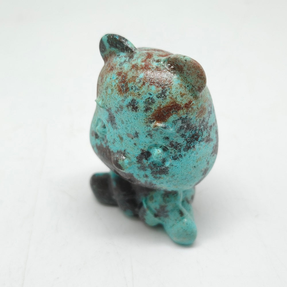 phoenix turquoise bear carving ornaments healing 70.4g